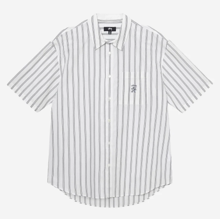 스투시 Boxy Striped SS Shirt Off White Stripe